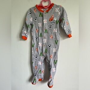 Pekkle Baby Boy Unisex Cotton Button Sleeper Pyjamas - Sports Print - 9 Months